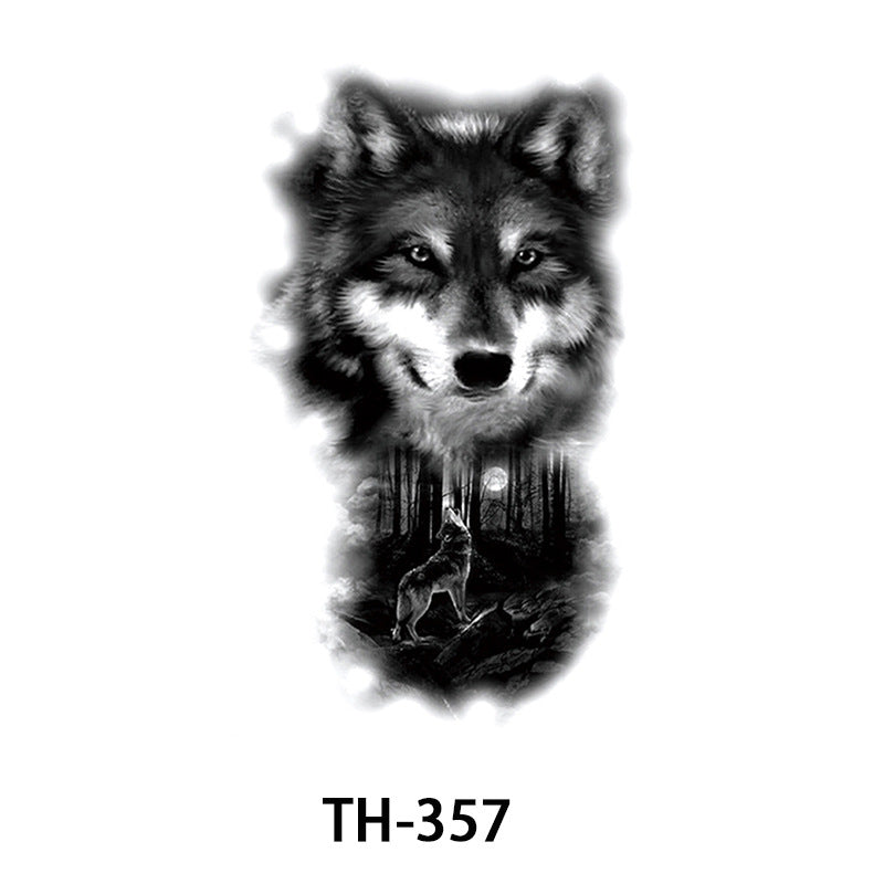 Half-sleeve Tattoo Stickersfox Wolf Head Floral Designs And Morerealistic Body Art