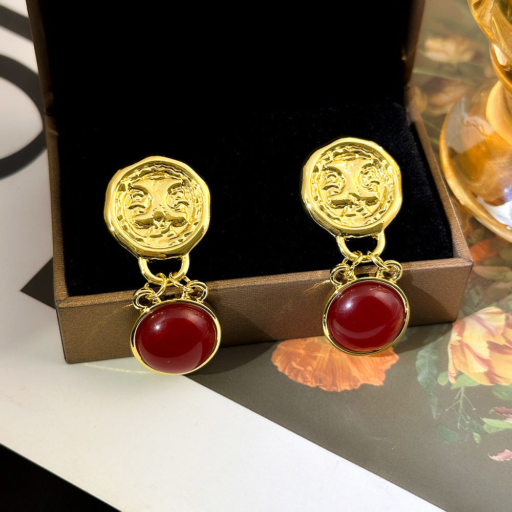 Light Luxury Retro Floral Earrings - Enamel Vintage Niche Style, Premium Versatile Classy Ear Jewelry