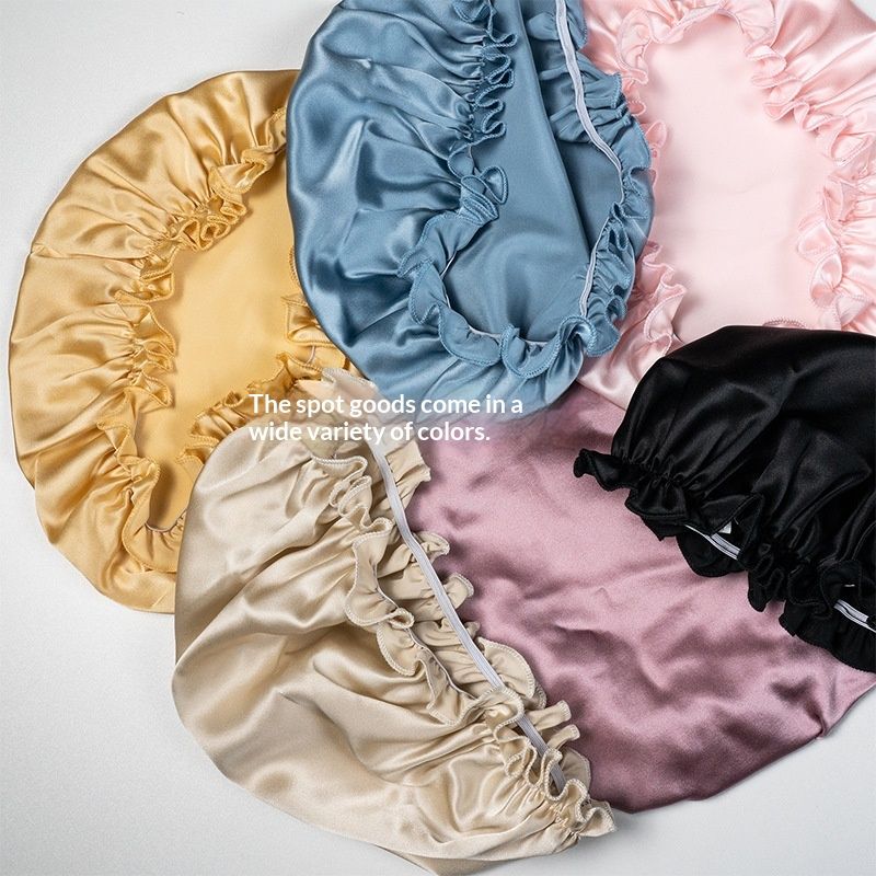 Lace-trimmed Silk Hair Cap For Women