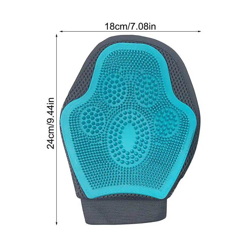 Horse Massage Gloves Pet Hair Gloves Silicone Horse Bathing Brush Breathable Horse Dehairing Gloves Horse Massage Scrubber