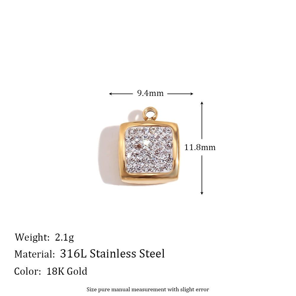 Mini And Simple Ornament Accessories 18K Gold Micro Inlay Colorful Crystals