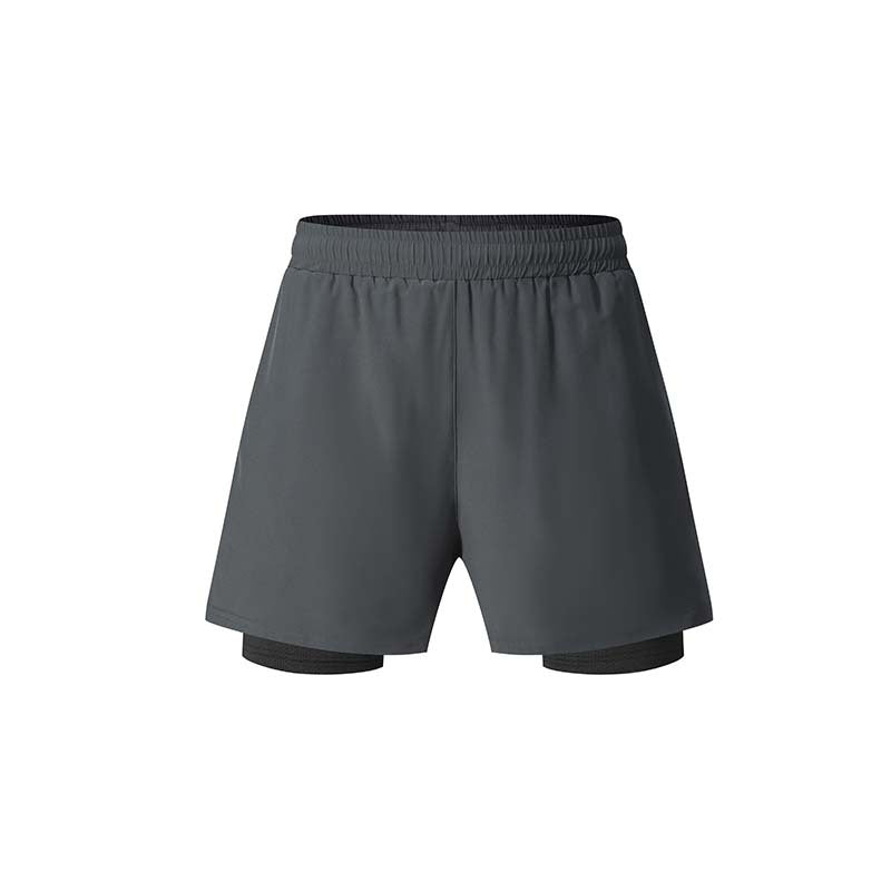 Summer Men's Sports Double-layer Shorts Running Fitness High Elastic