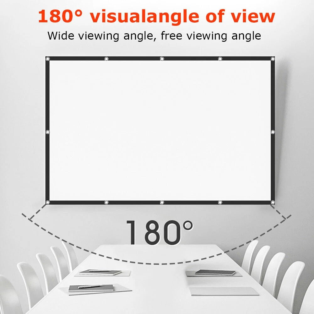 Outdoor Home 3D 4K HD Movie Cinema 150 Foldable Projector Screen 16 9 Portable