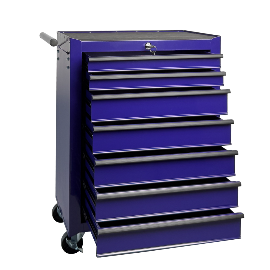 Rolling Metal Tool Chest With 7 Drawers, 20inch 7-Drawer Tool Chest Cabinet With Ball Bearing Drawer Slides, Steel Tool Storage Box Organizer -PURPLE