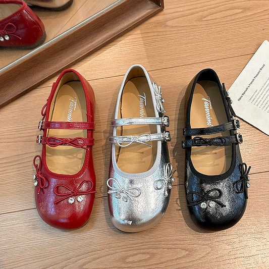 Korean Ballet Flats For Women 2026 New Spring Summer Comfortable Office-Ready Versatile Double Buckle Mary Jane Shoes