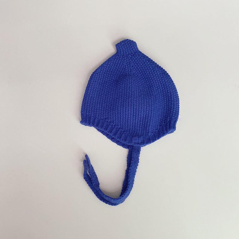 Autumn Winter Korean-style Solid-color Baby Hat With Pacifier-shaped Tip