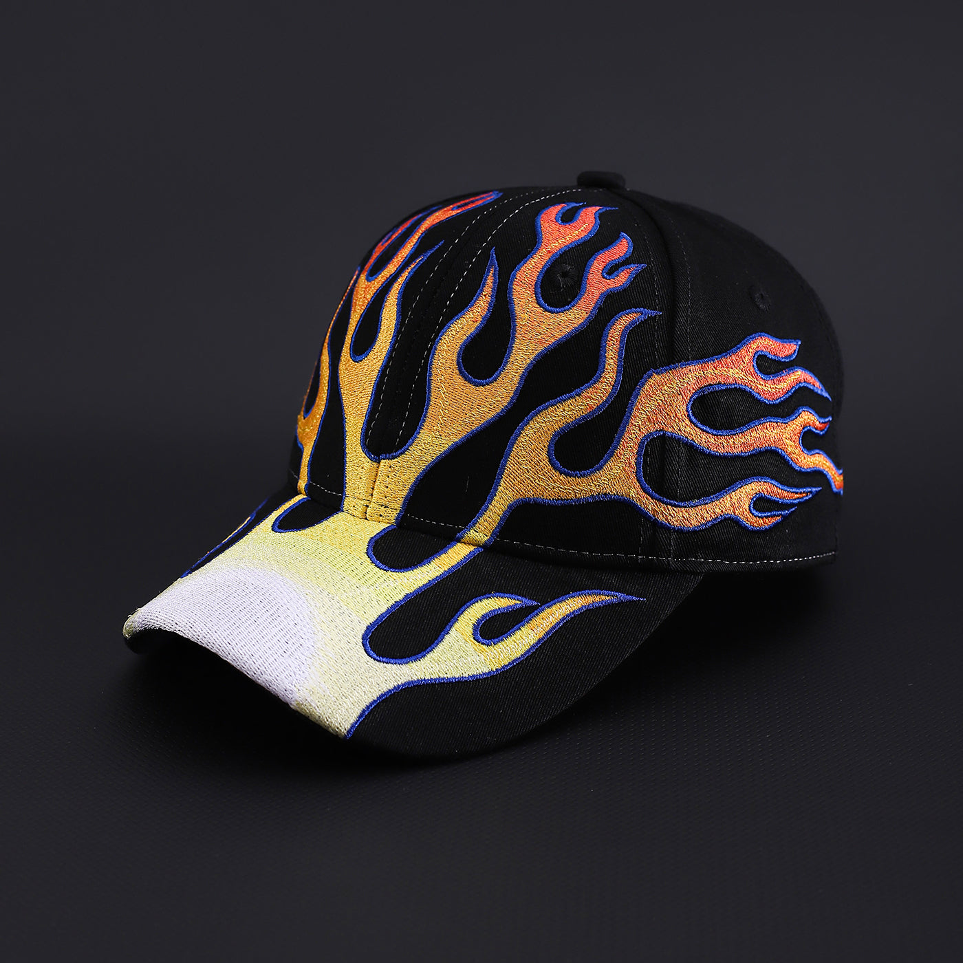 Men's And Women's Gradient Flame Fashion Trend Curved Eave Adjustable Baseball Cap Suitable For Music Festival Gatherings, Outdoor Wear, Daily Outings