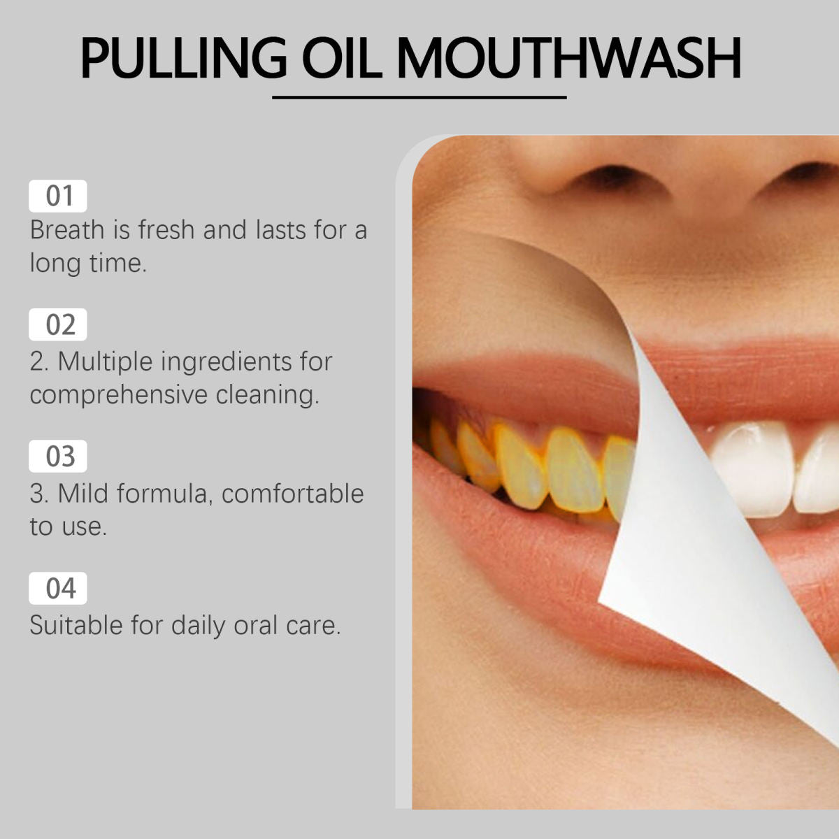 Oral Coconut Mouthwash Care Cleaning Teeth Odor Removal