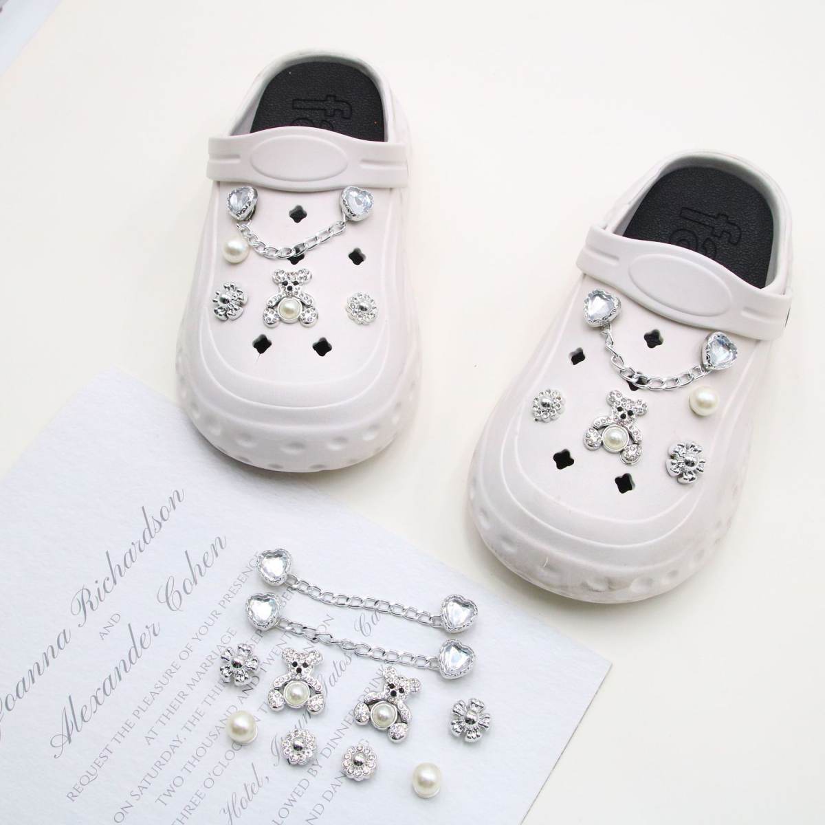 Silver Bear Shoe Buckle Beach Shoes Hole Shoes Decoration Accessories Suit