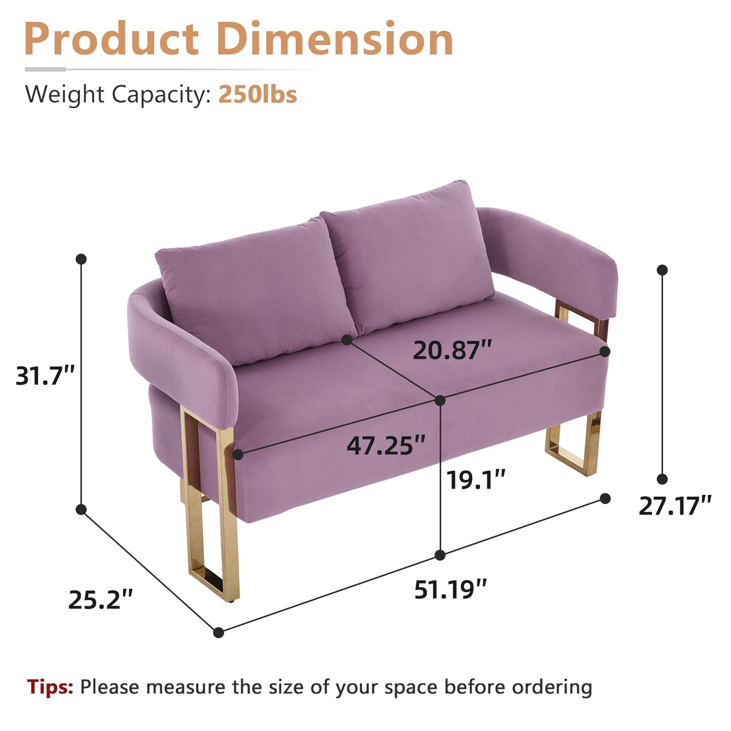 TS Modern Decorative Chair, Living Room Side Chair With Gold Metal Legs, No Wheels, Suitable For Dressing Area, Reception Room, Office,Teddy Fleece Upholstered Metal Foot Sofas