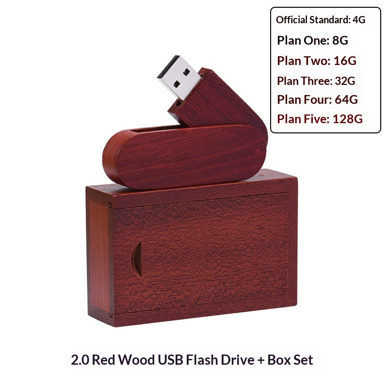 Wooden Box Computer USB Drive Commemorative Gift