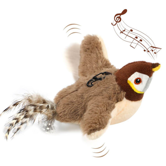 Cat Toys Flapping Bird - Interactive Catnip Toys For Cats, Realistic Plush Simulation Chirping Bird Cat Toy, Rechargeable & Washable, Perfect Bird Toy For Cats Kittens To Bite, Chew And Kick