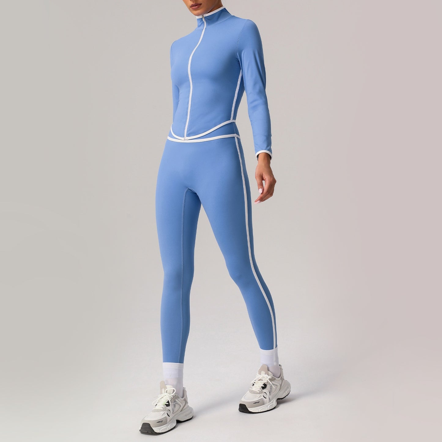 New Quick-drying High Top Sports Suit Women's Contrast Color Beauty Back Tight
