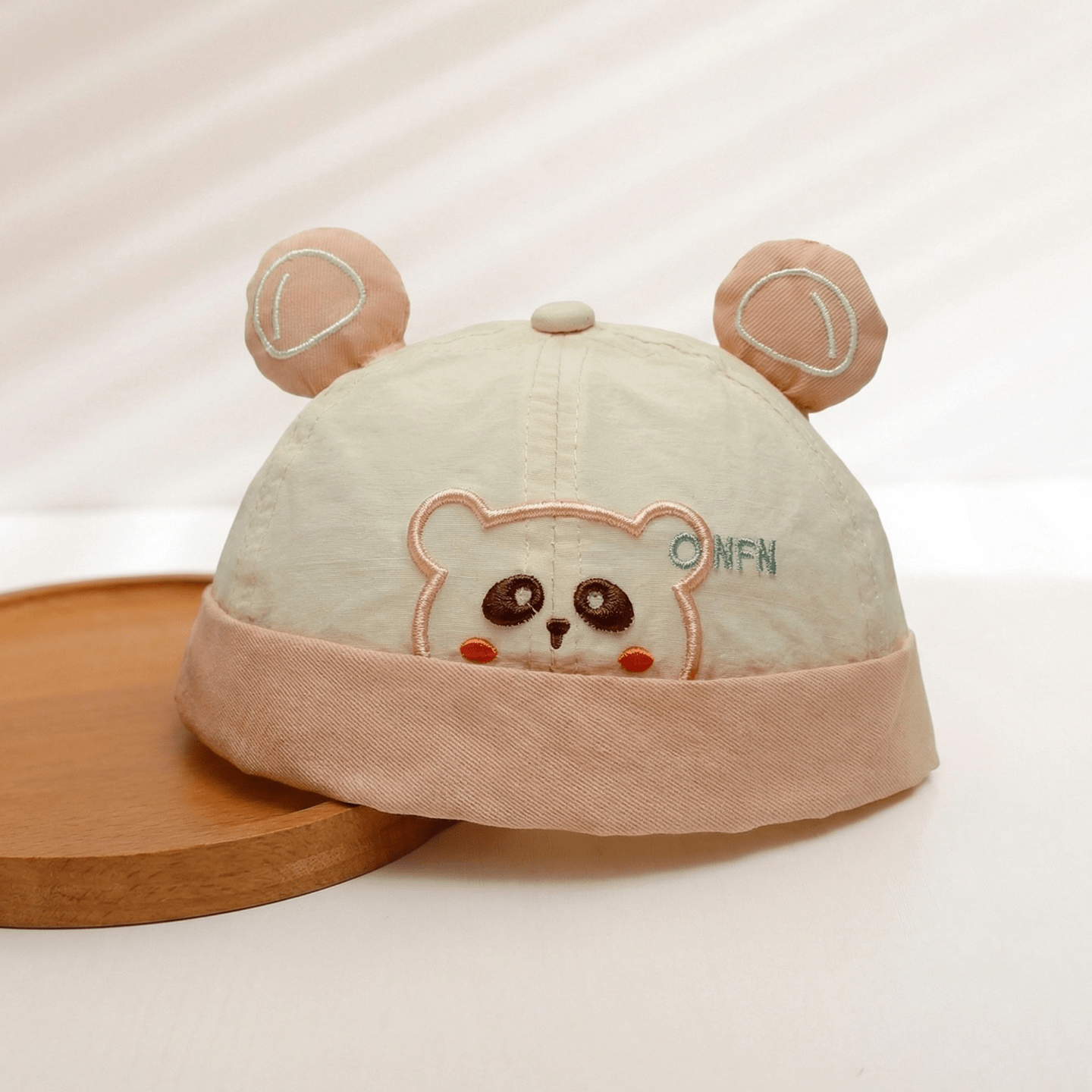 Spring And Summer Baby-style Multi-color Bear-ear Panda Embroidery Soft And Comfortable Cute Style Host Hat Suitable For Outdoor Outings And Daily Use