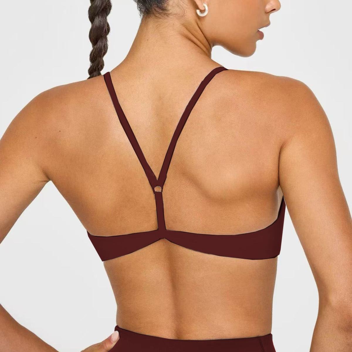 Womens Yoga Tank Top With Chest Pads Bandeau Shock-Proof Training Bra