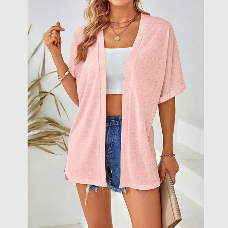 New Womens Casual Solid-color Tunic Blouse