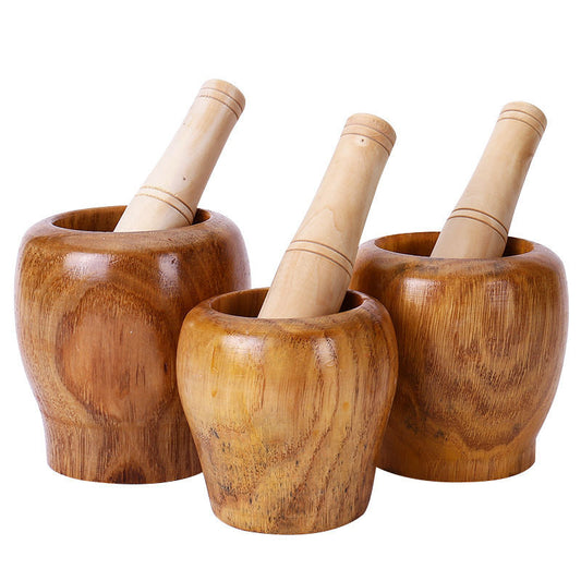 Solid Wood Garlic Press Household Complementary Food Garlic Masher Grinder