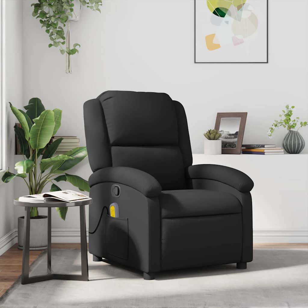 Massage Chair Genuine Leather   Massage Chair Dark Brown Genuine Leather