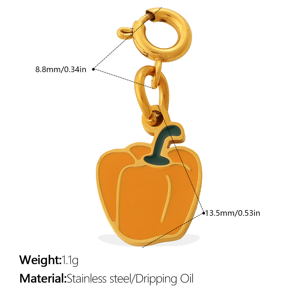 Country-style Cute Vegetable Series Jewelry Clasp Pendant Stainless Steel DIY Bracelet And Necklace Accessories