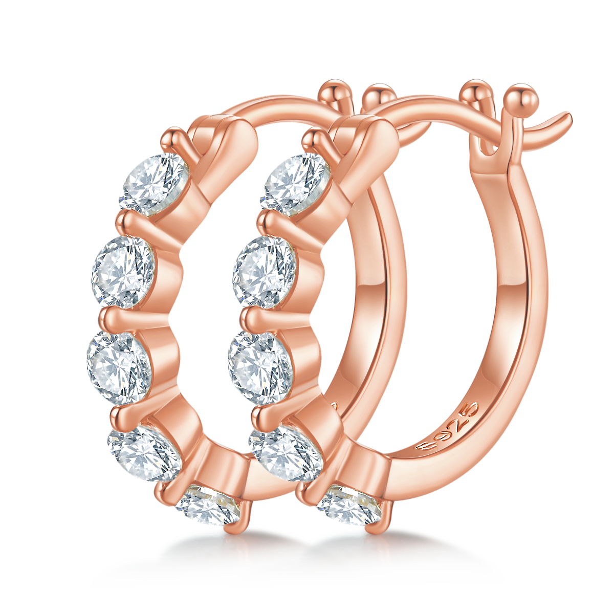 S925 Sterling Silver 10pcs Moissanite Hoop Earrings For Women 17mm Platinum Plated GRA Certified Hypoallergenic Gift Box