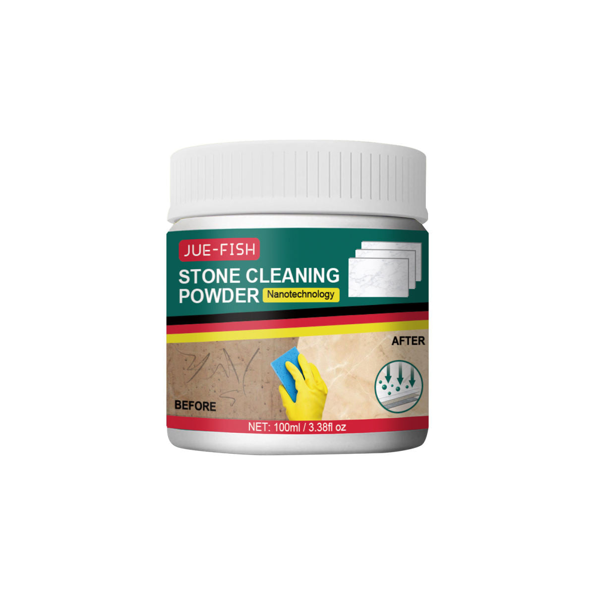 Jue-Fish Cross-border Stone Cleaning Powder For Kitchen Quartz Countertops, Marble Tiles, And Other Cleaning, Stain Removal, And Polishing Powder