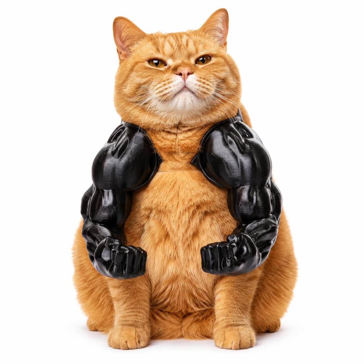 Cat Muscle Arms Hilarious 3D Printed Costume  Comfy Pet Shoulder Attachment For Feline Cosplay. Lightweight PLA Toy