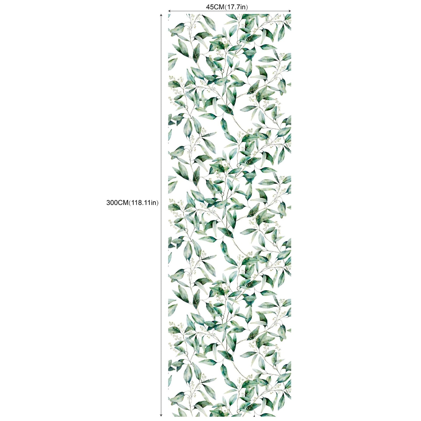Removable Green Plants And Flowers Seamless Self-adhesive Wall Decor