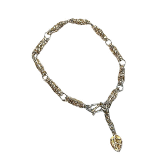 1pcs 999.9 Sterling Silver Gold-Plated Tube Link Bracelet, Minimalist Chic Style, For Daily Wear & Office Outfits