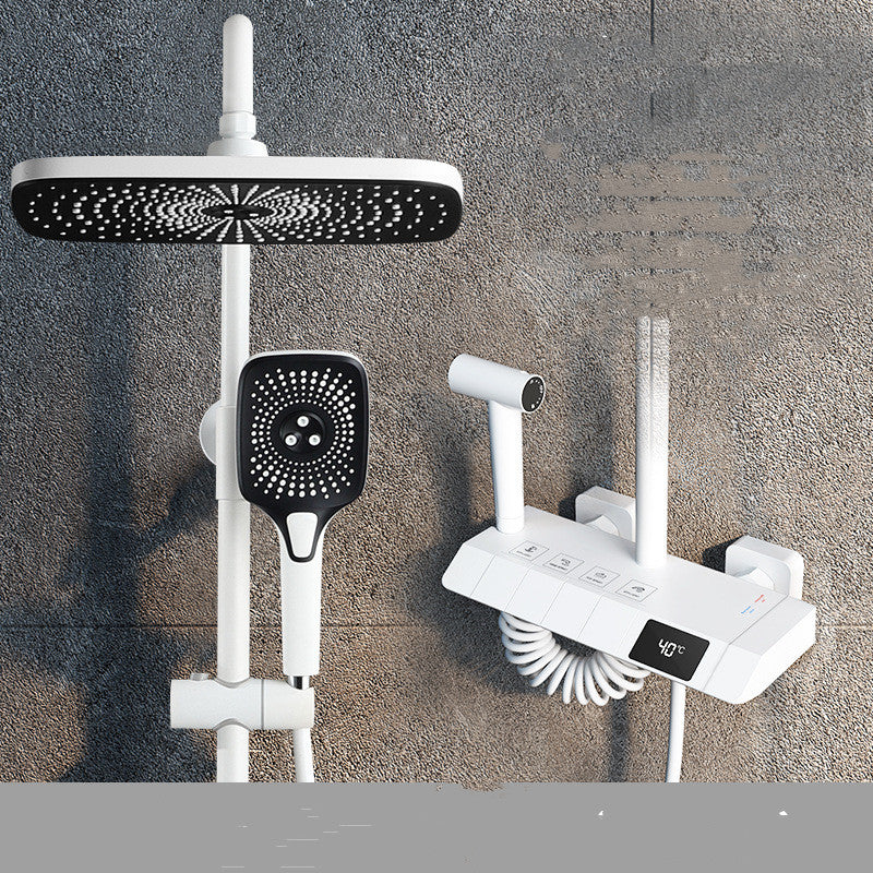 Modern All-copper Digital Display Thermostatic Cooling And Heating Booster Sprinkler Set