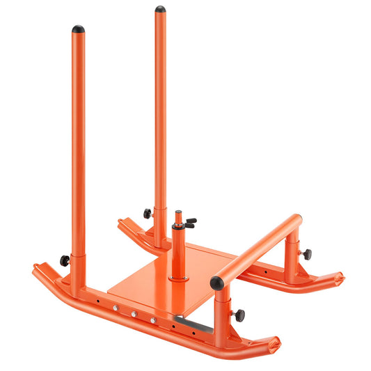 Weight Sled, Steel Power Sled, Fitness Strength Training Sleds For Athletic Exercise Speed Improvement, Workout Fitness Equipment With Handle, Compatible With 0.5 In Weight Plates, Orange