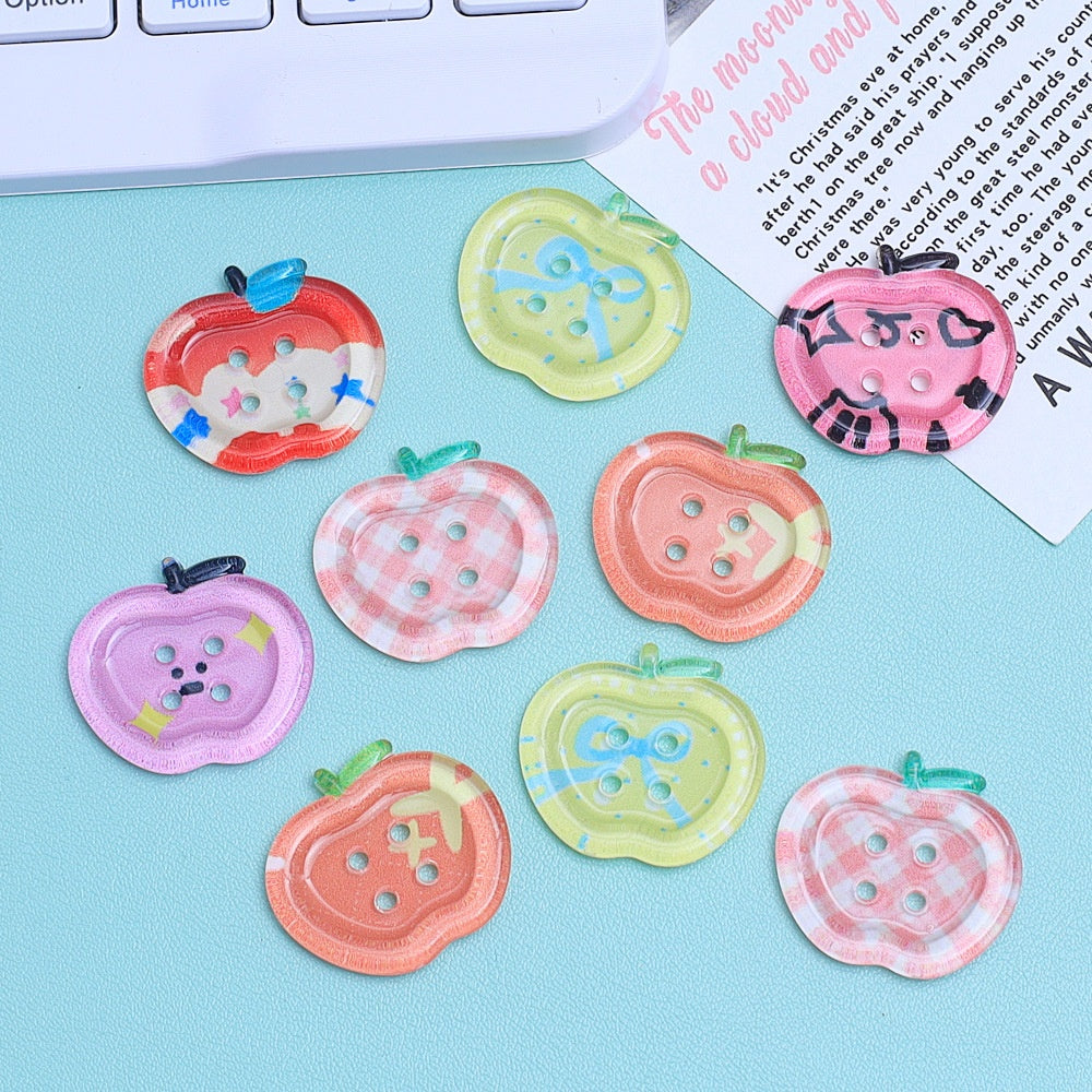 Cartoon Transparent Buttons Handmade Cream Glue Accessories Resin Ornament