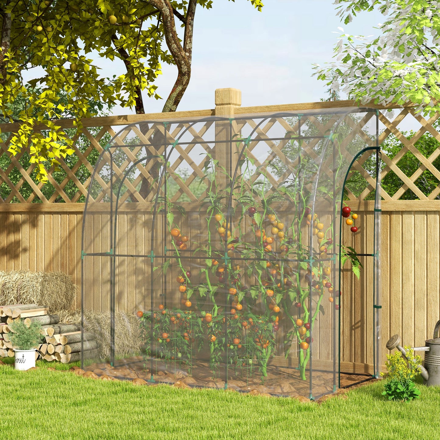 214cm X 118cm Walk-In Lean To Greenhouse, With Accessories