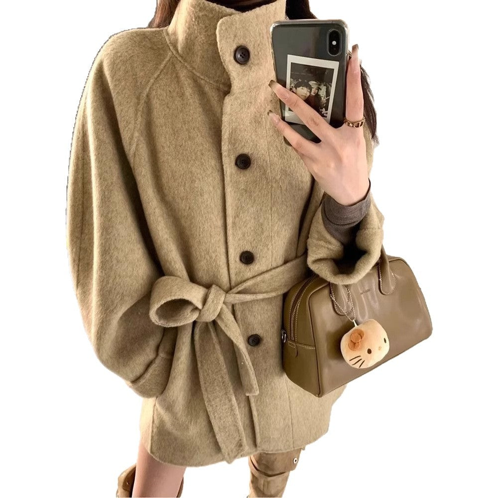 Korean Style Elegant High Sense Casual Short New Woolen Coat