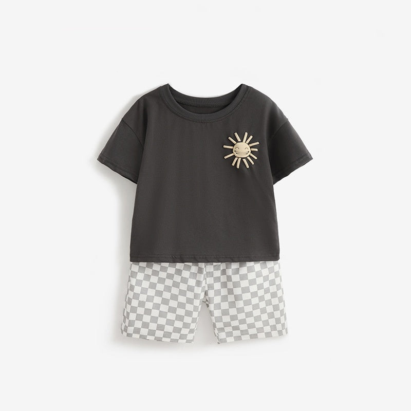 Summer New Arrival Round-Neck Short-Sleeve Boys Set