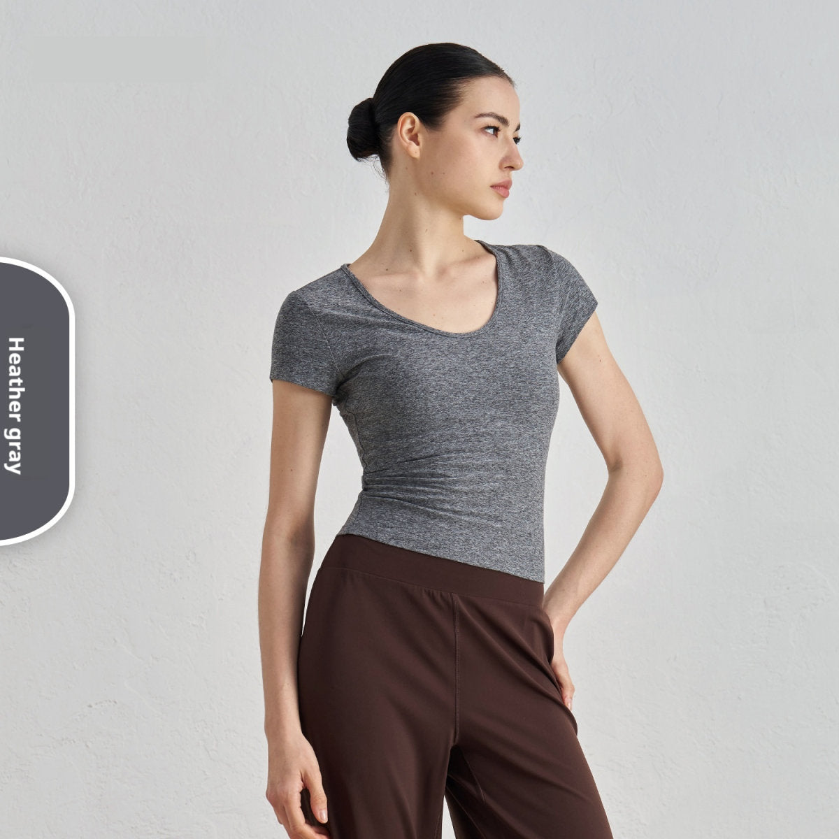 Short Sleeve Skin-friendly Nude Feel Casual Yoga Clothes High-grade Waist-tight