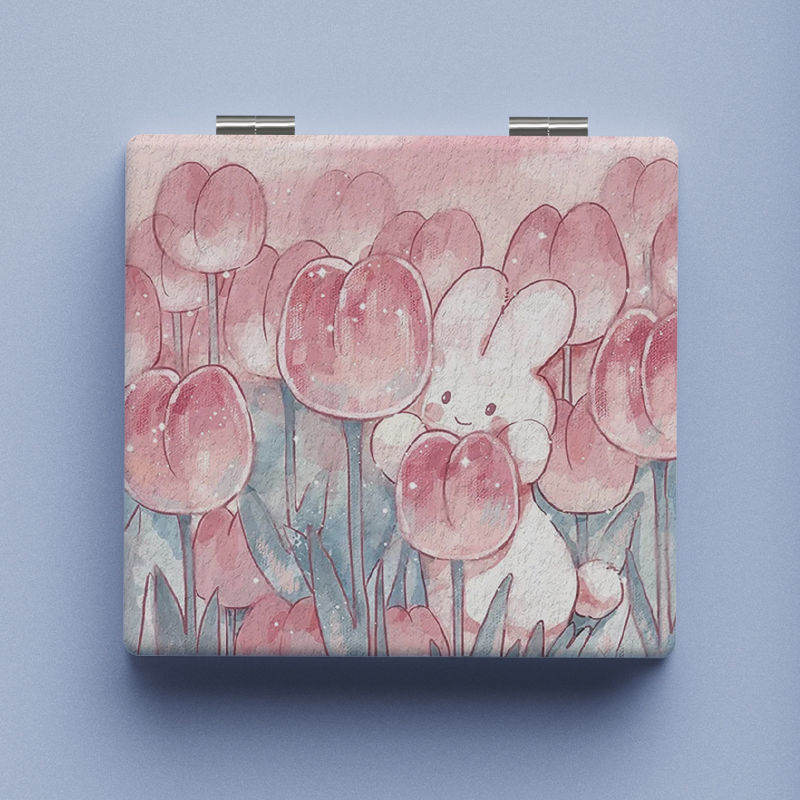 Tulip Rabbit Makeup Mirror Portable And Foldable