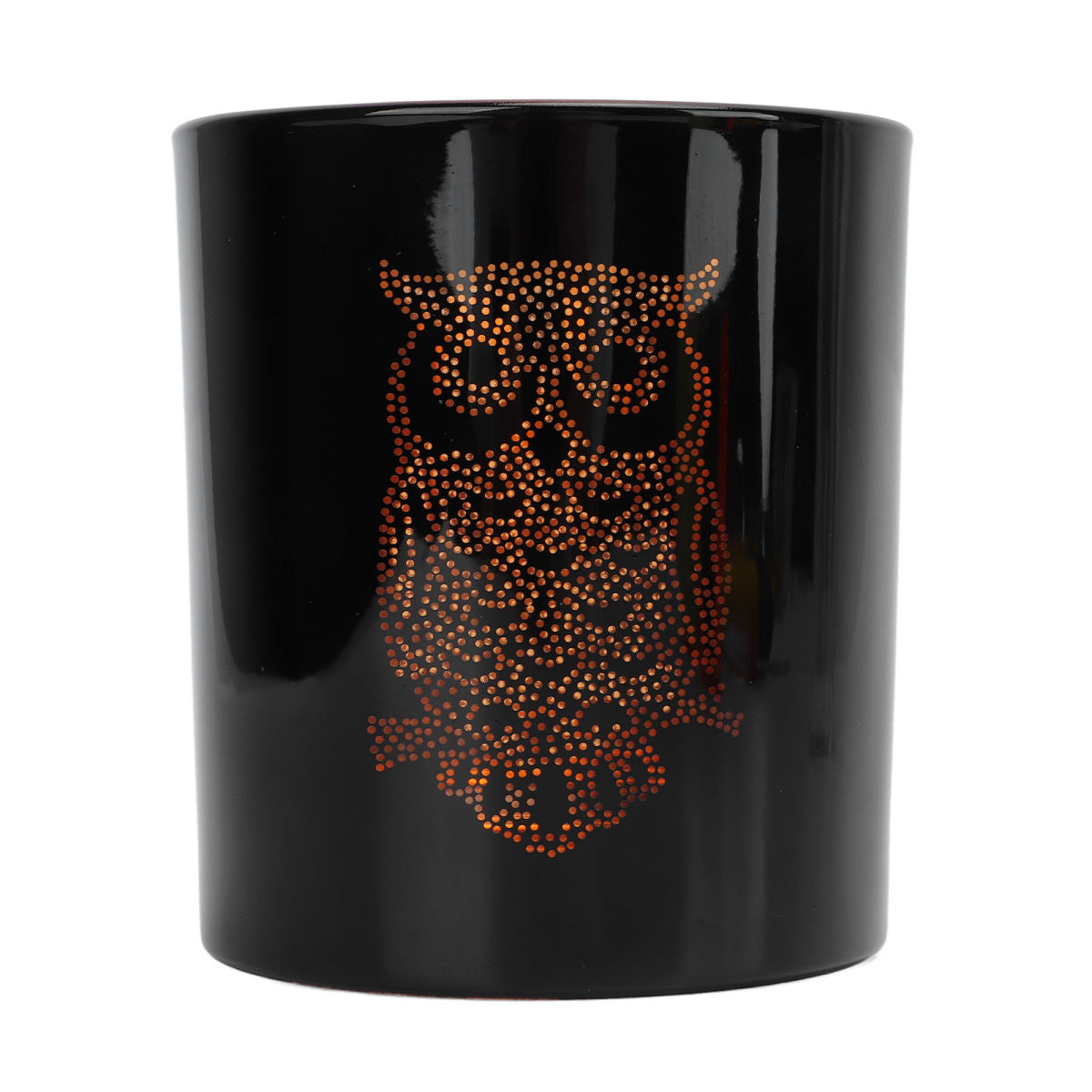 Glass Votive Candle Holder Night Owl Durable Odorless Black Glass Romantic Tealight Candle Holder For Home Office Bar