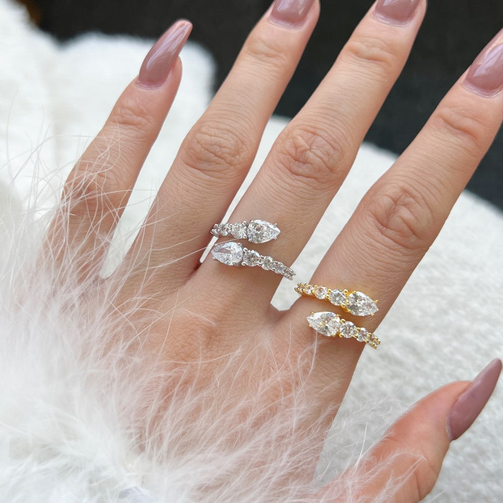 S925 Sterling Silver Ring Female Color Zircon Inlaid Japanese And Korean