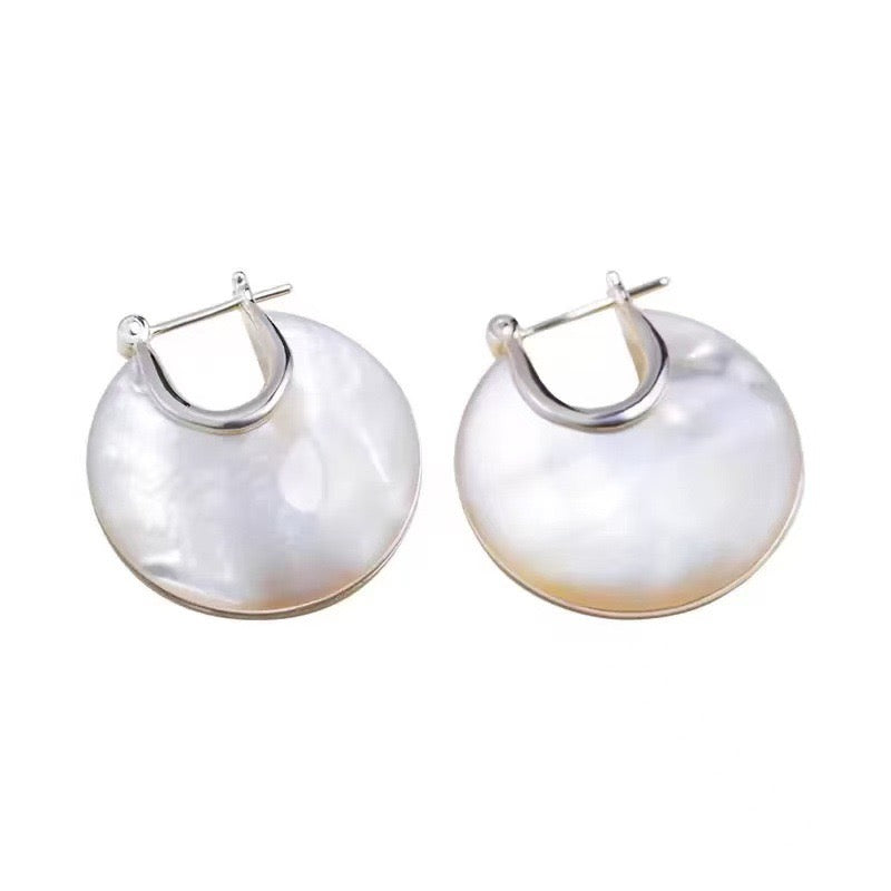 Natural Double-Sided White Mother Of Pearl Ear Cuffs Old Money Style New Premium Heavy Industry