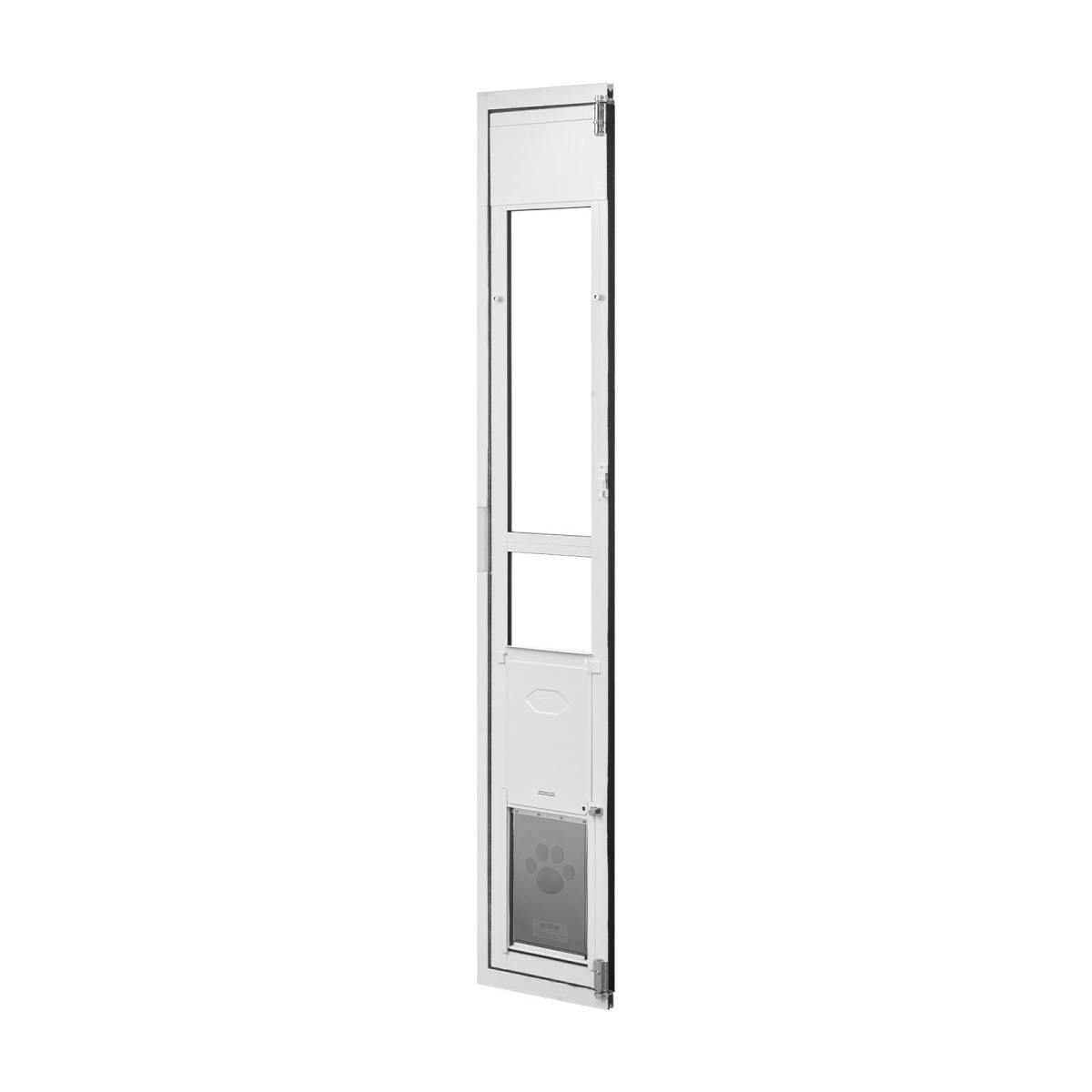 Dog Door For Sliding Glass Door, 75 7  8  To 80 11 16 Adjustable Height, Aluminum Alloy Frame With Flap, Lock Design, For Medium-Sized Dogs, 180 Swing-Open Sliding Glass Pet Doors For Renters