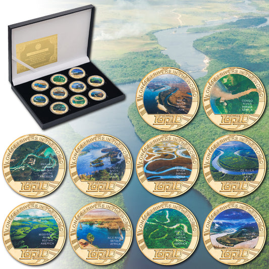 Top Ten Rivers Coin Badge Gift Commemorative Medal