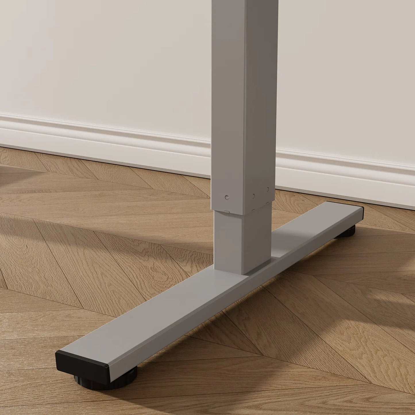 Electric Standing Desk Adjustable Height Desk With Two-Piece Tabletop  Home Office Computer Workstation Sit Stand Up Desk, 55 X 28 Inches Grey Frame - White Top