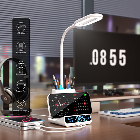 Wireless Charging Lamp Multi-function Pen Holder Storage Box