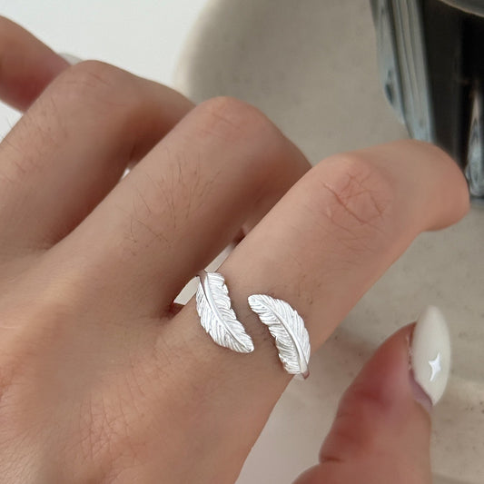 925 Sterling Silver Korean Plain Band Ring Minimalist Ins Open Ring