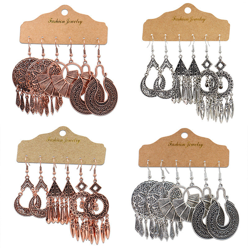 Fashion Metal Earrings Baroque Personal Accessories Retro Matte