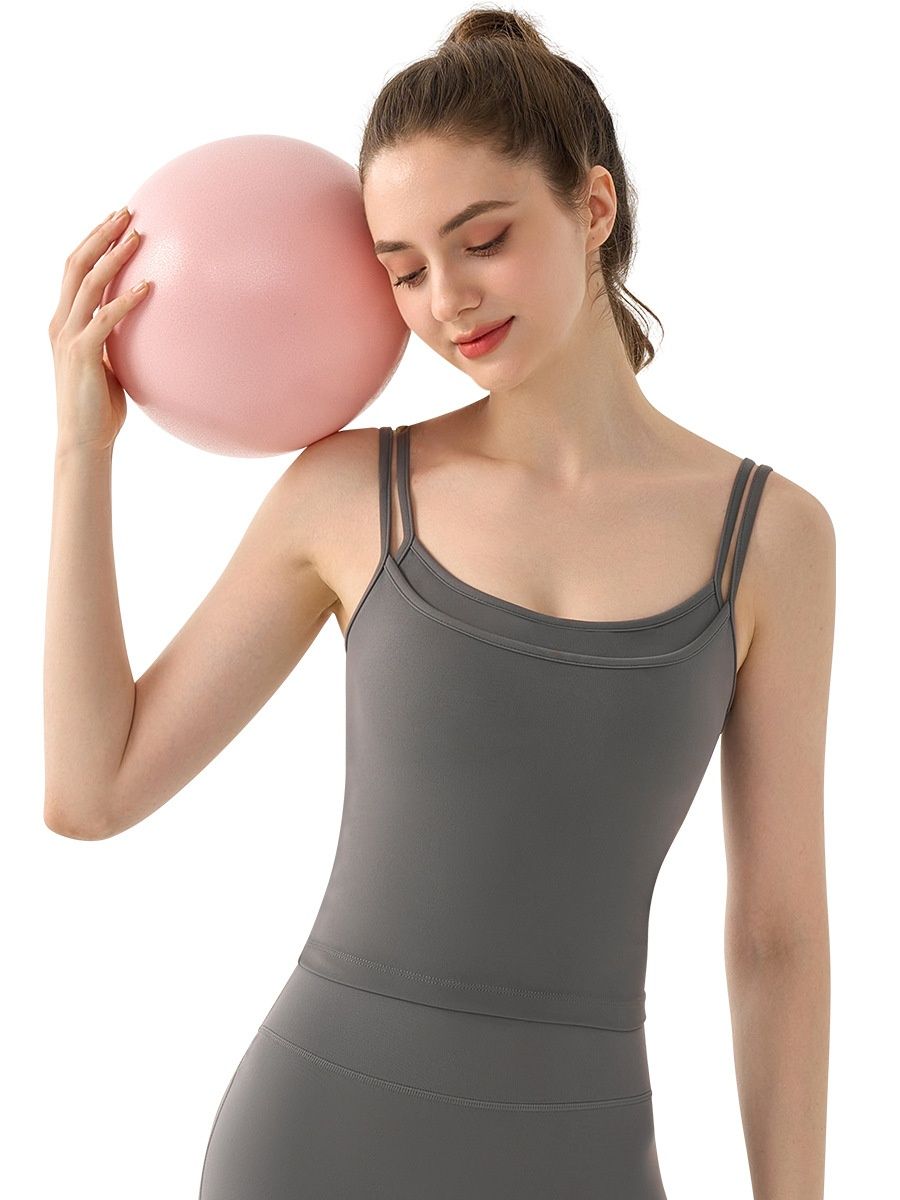 Nude Feel Spaghetti Strap Yoga Bra Female Summer