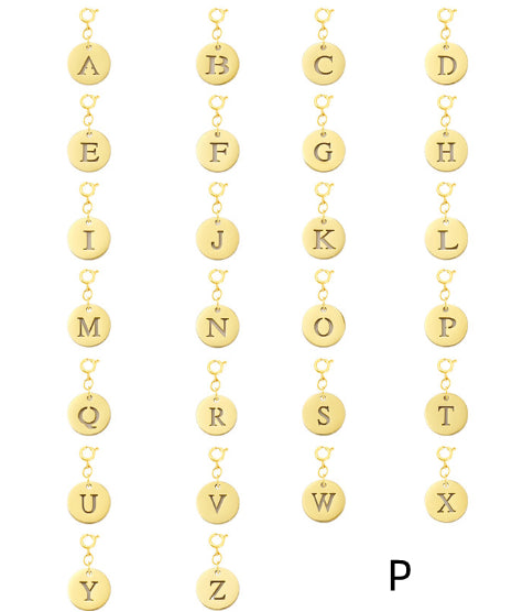 Titanium Steel Bracelet And Necklace Accessories 26-letter Charm Pendants Hand-polished In Gold
