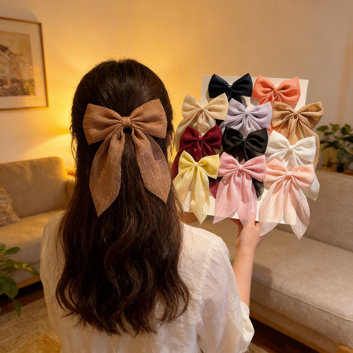 Bow Hair Clip Large Streamer Hair Accessories For Girls And Adults 11-piece Set