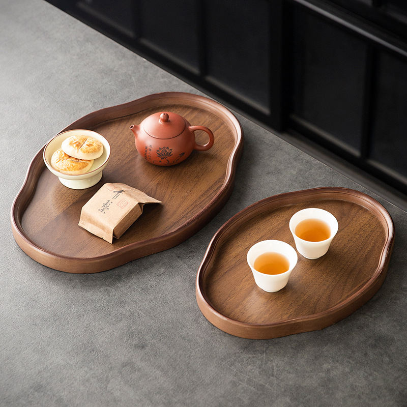 Bamboo Cloud-Shaped Ruyi-Style Multi-Functional Dinner And Tea Tray
