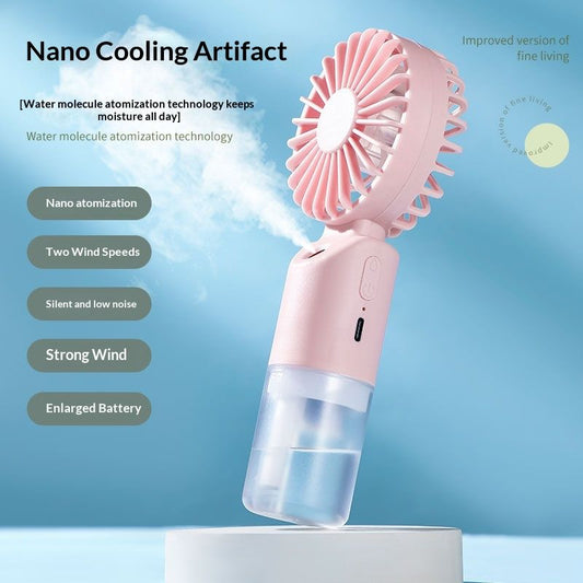 Handheld Spray Fan For Humidification And Hydration